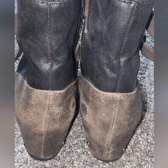 Not Rated Hermione Wedge Boot By The Buckle Womens Size 8.5 Black And Brown - Picture 7 of 12